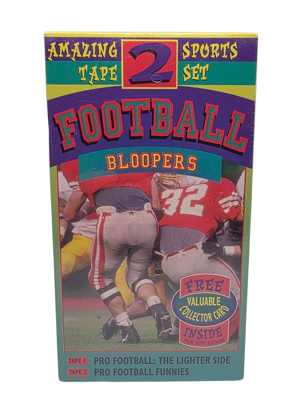 Amazing Sports 2 Tape Set Football Bloopers VHS 1994 W/ Collector Card NEW